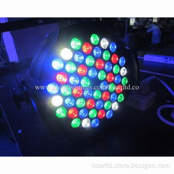 LED stage light with 54 x 1W LED, 8CH, 12 red + 18 green + 18 blue + 6 white LED, 100 to 240V
